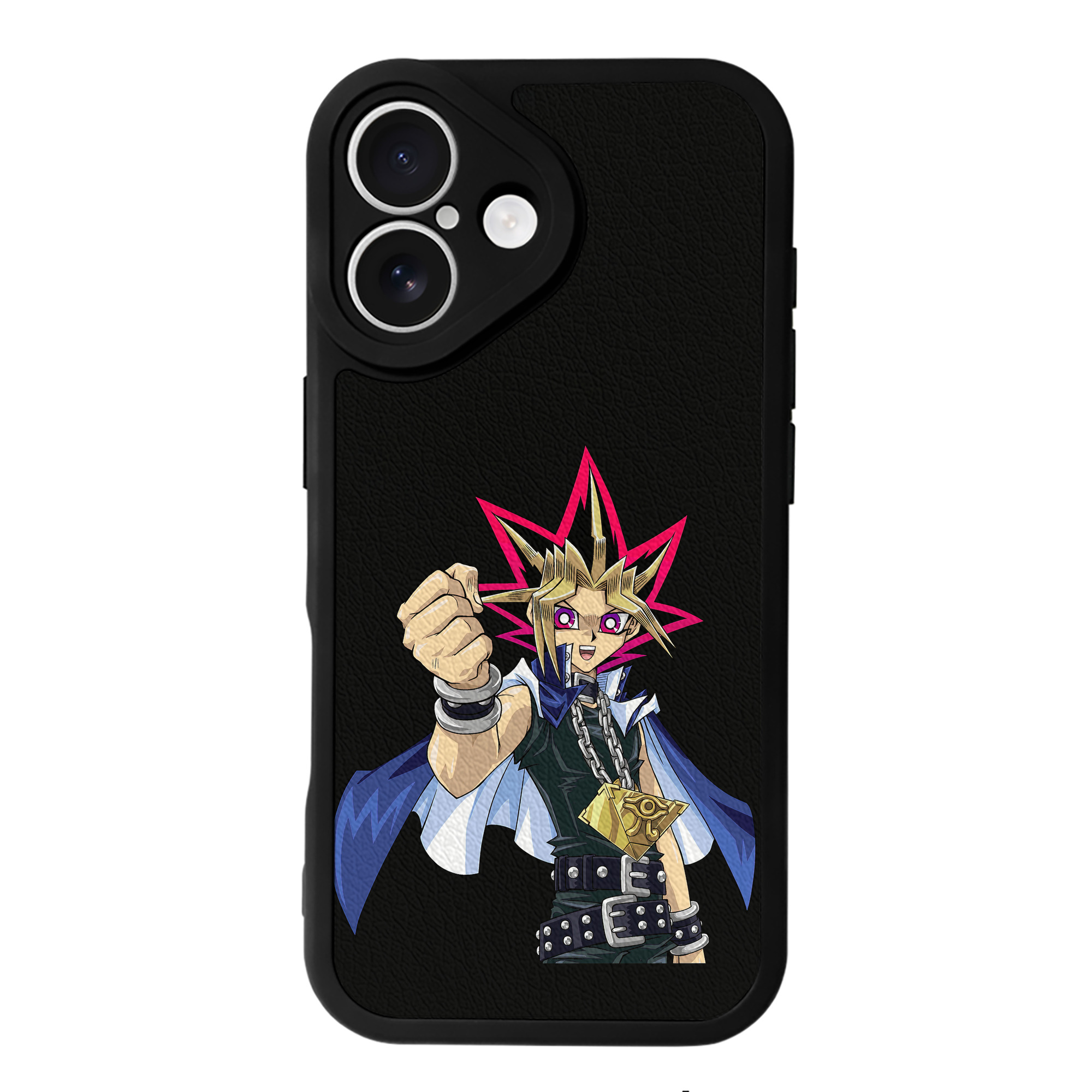 （画像用） 遊☆戯☆王 Yu-Gi-Oh! 【iPhone 16シリーズ対応】シリコンスマホケース（レザー調） 材質：シリコン